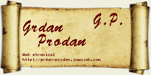 Grdan Prodan vizit kartica